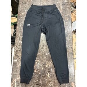 Under Armour Mens Loose Fit Joggers Black Drawstring Sweatpants Size Medium